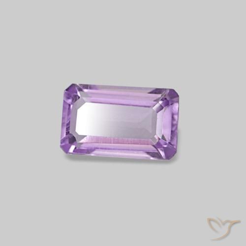 Amatista violeta natural de 0,27 ct, corte esmeralda, VS