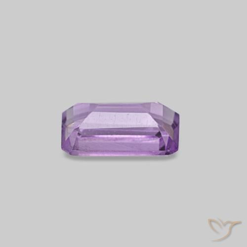 Amatista violeta natural de 0,27 ct, corte esmeralda, VS