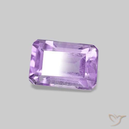 Amatista Violeta rosado natural de 0.62 ct, corte esmeralda, VS