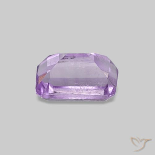 Amatista Violeta rosado natural de 0.62 ct, corte esmeralda, VS
