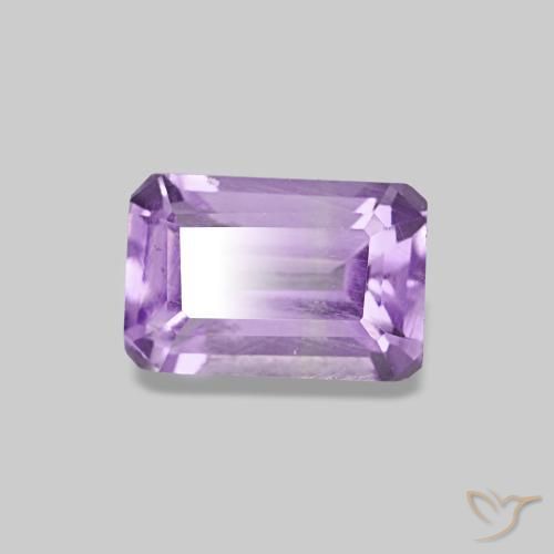 Amatista Violeta medio natural de 0.58 ct, corte esmeralda, VS