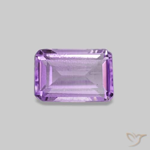0.53ct Violeta rosáceo medio Amatista, corte esmeralda, VS