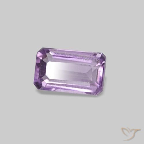 Amatista Violeta medio natural de 0.30 ct, corte esmeralda, VS