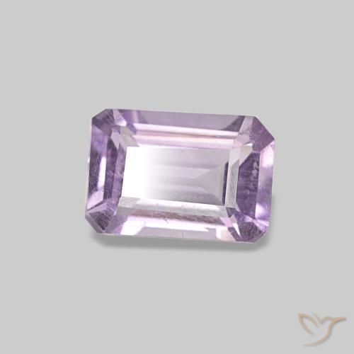 Amatista violeta natural de 0,50 ct, corte esmeralda, VS