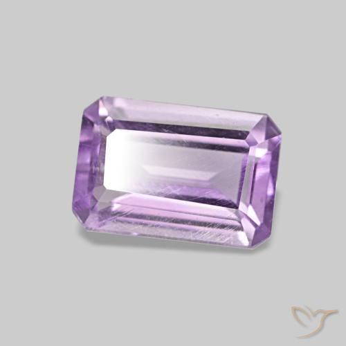 Amatista violeta natural de 0,52 ct, corte esmeralda, VS
