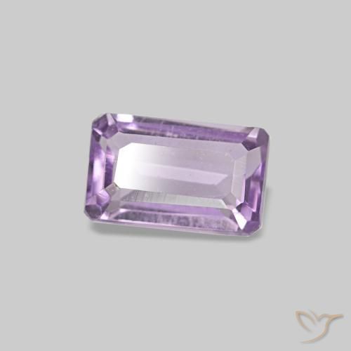 Amatista Violeta iris natural de 0.31 ct, corte esmeralda, VS