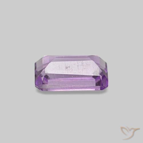 Amatista Violeta iris natural de 0.31 ct, corte esmeralda, VS