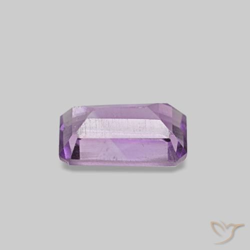 Amatista Violeta medio natural de 0.32 ct, corte esmeralda, VS