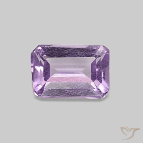Amatista violeta medio de 0,51 ct, corte esmeralda, VS