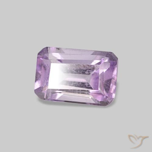 Amatista Violeta iris natural de 0.48 ct, corte esmeralda, VS