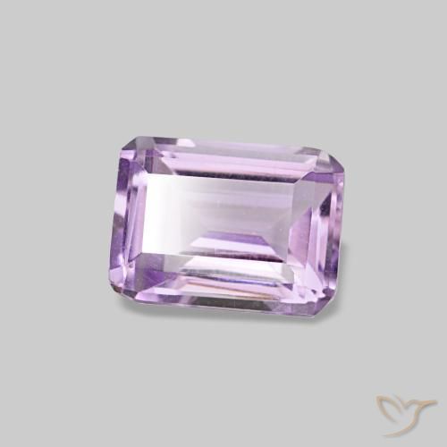 Amatista violeta natural de 0,43 ct, corte esmeralda, VS