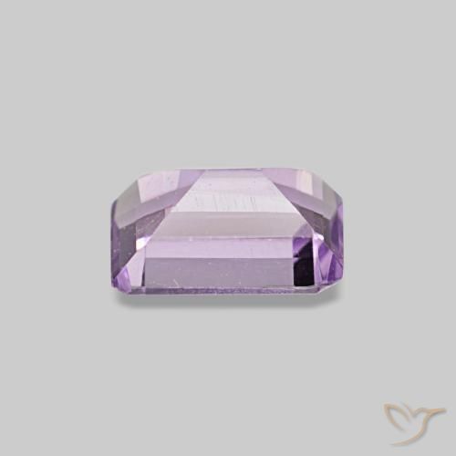 Amatista violeta natural de 0,43 ct, corte esmeralda, VS