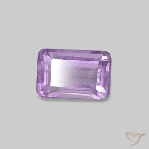 Amatista Violeta rosado natural de 0.62 ct, corte esmeralda, VS