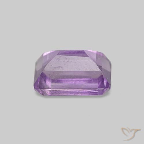 Amatista Violeta rosado natural de 0.62 ct, corte esmeralda, VS