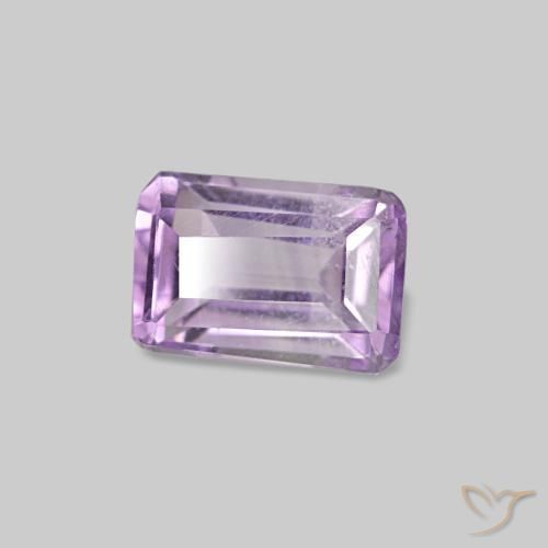 Amatista Violeta iris natural de 0.46 ct, corte esmeralda, VS