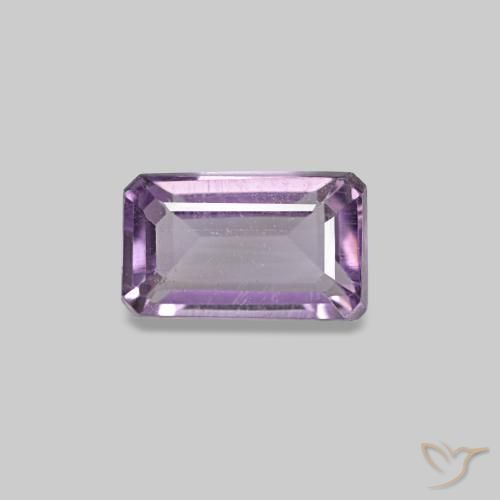 Amatista violeta de 0,31 ct, corte esmeralda, VS