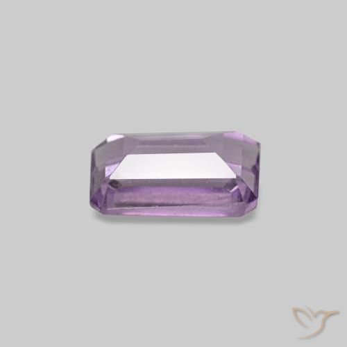 Amatista violeta natural de 0,31 ct, corte esmeralda, VS