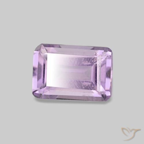 Amatista Violeta rosado natural de 0.48 ct, corte esmeralda, VS