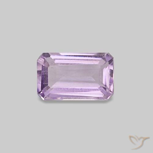 Amatista violeta natural de 0,28 ct, corte esmeralda, VS