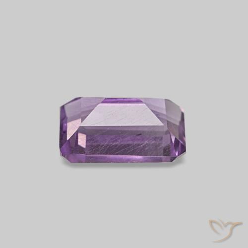 Amatista Violeta medio natural de 0.60 ct, corte esmeralda, VS