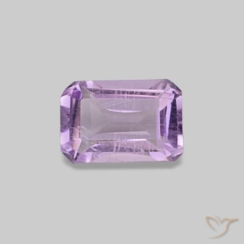 Amatista Violeta medio natural de 0.53 ct, corte esmeralda, VS