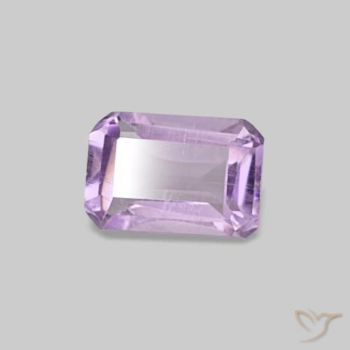 Amatista Violeta medio natural de 0.53 ct, corte esmeralda, VS