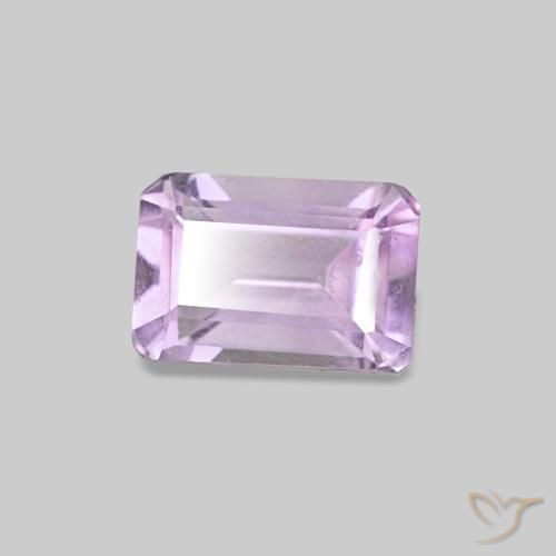 Amatista Violeta medio natural de 0.55 ct, corte esmeralda, VS