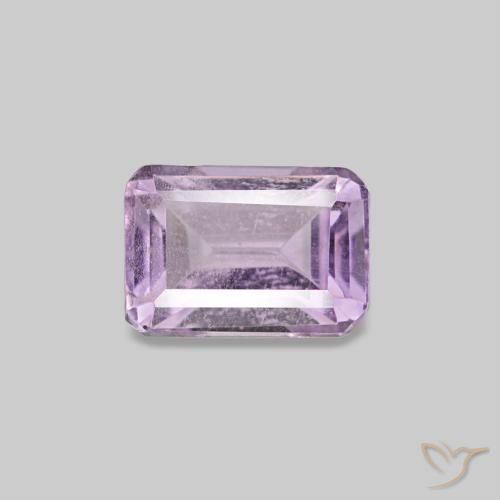 Amatista violeta de 0,57 ct, corte esmeralda, VS