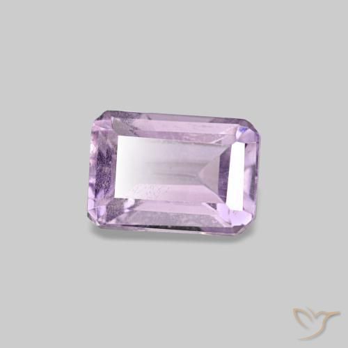 Amatista violeta natural de 0,57 ct, corte esmeralda, VS