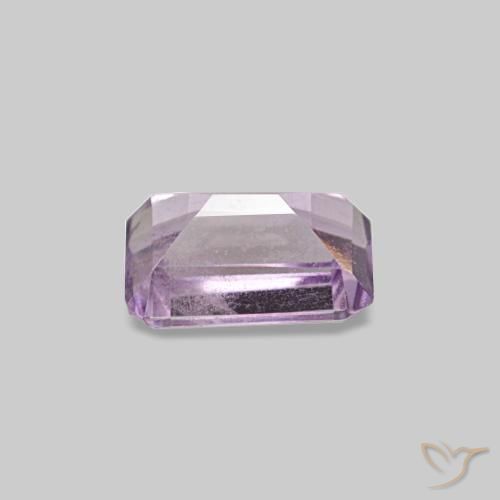 Amatista violeta natural de 0,57 ct, corte esmeralda, VS