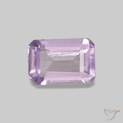 Amatista violeta natural de 0,52 ct, corte esmeralda, VS