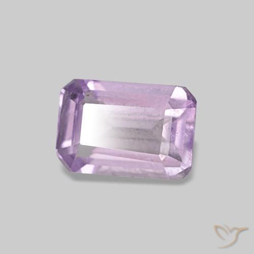 Amatista violeta natural de 0,52 ct, corte esmeralda, VS