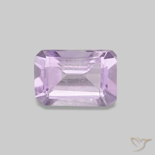 Amatista violeta de 0,51 ct, corte esmeralda, VS