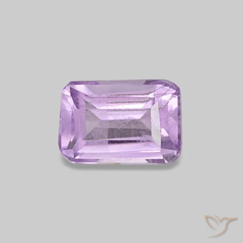 Amatista violeta de 0,50 ct, corte esmeralda, VS
