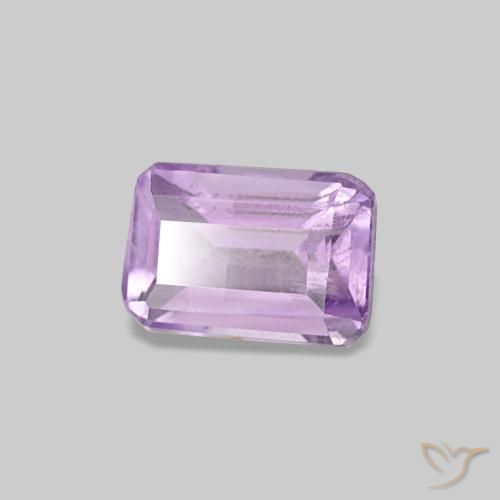 Amatista violeta natural de 0,50 ct, corte esmeralda, VS