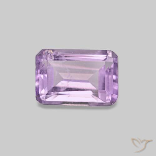 Amatista violeta de 0,58 ct, corte esmeralda, VS