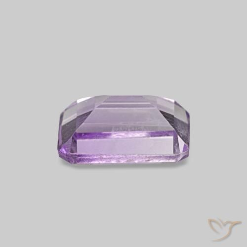 Amatista violeta medio natural de 0,54 ct, corte esmeralda, VS