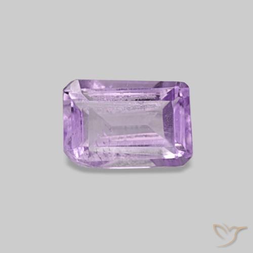 Amatista violeta de 0,49 ct, corte esmeralda, VS-SI