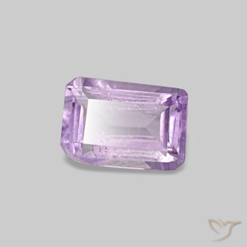 Amatista violeta natural de 0,49 ct, corte esmeralda, VS-SI
