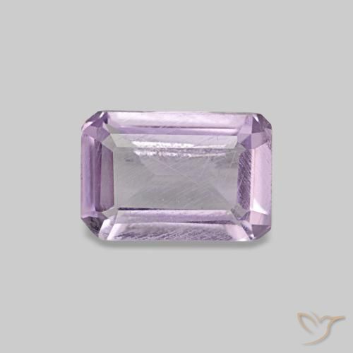 Amatista violeta de 0,48 ct, corte esmeralda, VS-SI