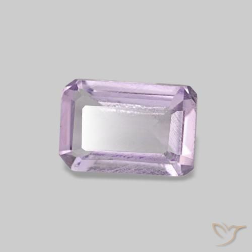 Amatista violeta natural de 0,48 ct, corte esmeralda, VS-SI