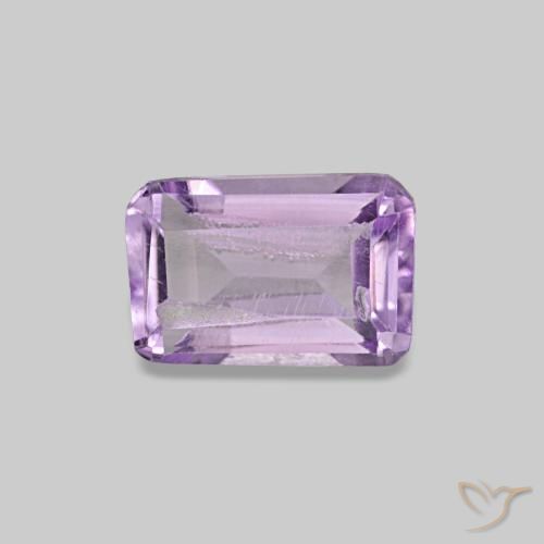 Amatista violeta natural de 0,44 ct, corte esmeralda, SI
