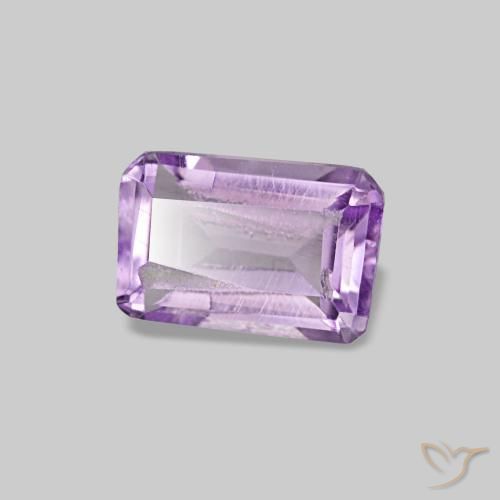Amatista violeta natural de 0,44 ct, corte esmeralda, SI