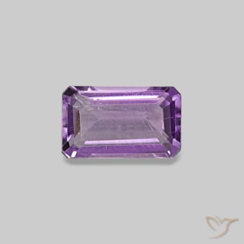 Amatista violeta de 0,29 ct, corte esmeralda, VS-SI