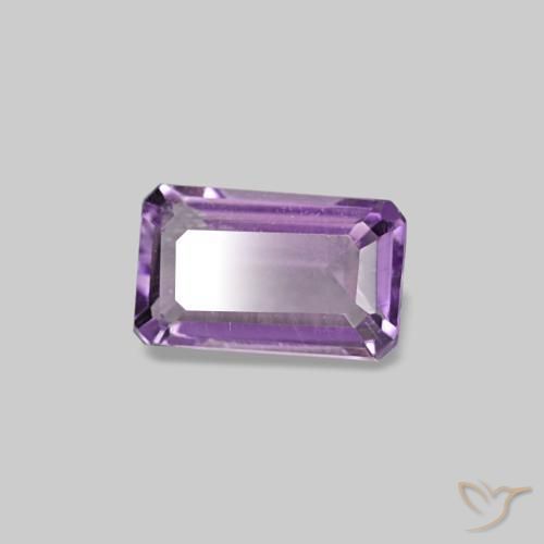 Amatista violeta natural de 0,29 ct, corte esmeralda, VS-SI