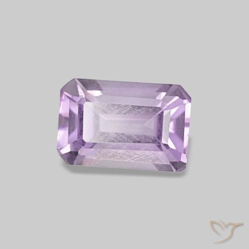 Amatista Violeta claro natural de 0.57 ct, corte esmeralda, VS