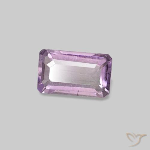 Amatista violeta natural de 0,29 ct, corte esmeralda, VS-SI