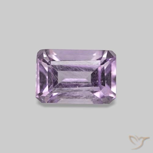 Amatista violeta natural de 0,60 ct, corte esmeralda, VS