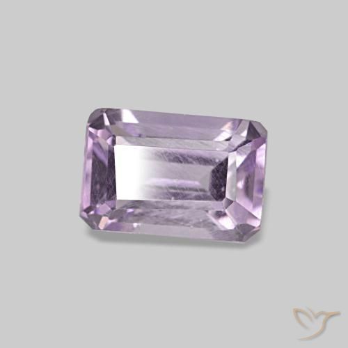Amatista violeta natural de 0,60 ct, corte esmeralda, VS
