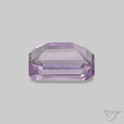 Amatista violeta natural de 0,60 ct, corte esmeralda, VS